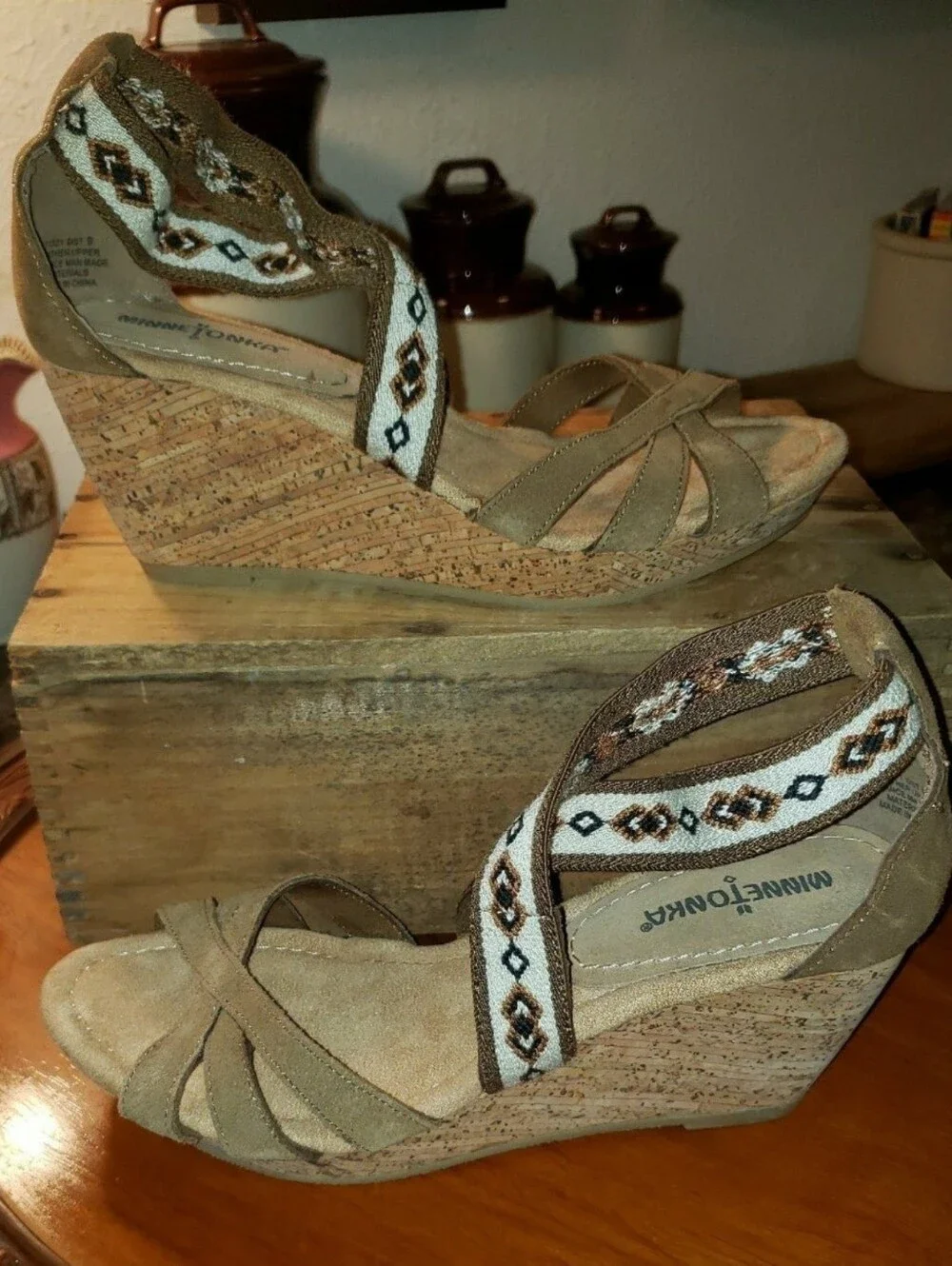 MinnetonkaDrew Wedge Sandal Stretchy & Strappy